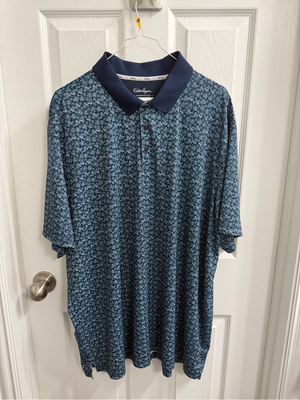 Walter Hagen Men’s Blue Floral Patterned Polo Shirt